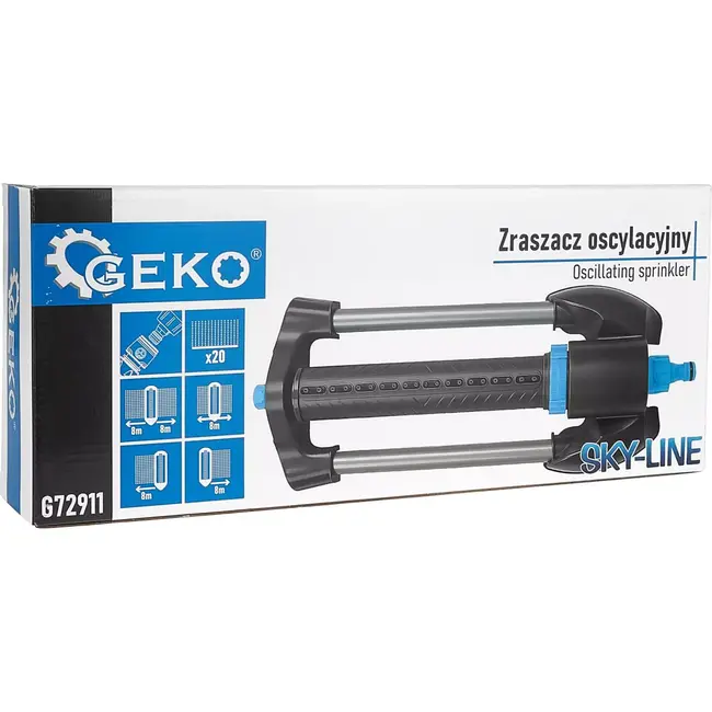GEKO Instelbare oscillatiesproeier - 20 sproeimonden - Duurzaam ABS - Grote dekking - Eenvoudige installatie