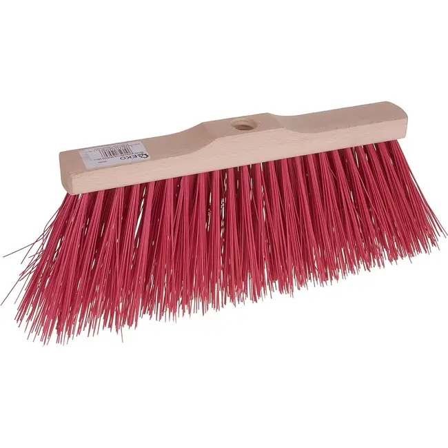 GEKO Grote bezem - Weerbestendig - 30 cm - Houten steel - Kunststof borstel