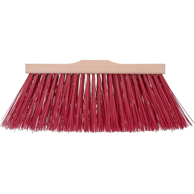 GEKO Grote bezem - Weerbestendig - 30 cm - Houten steel - Kunststof borstel