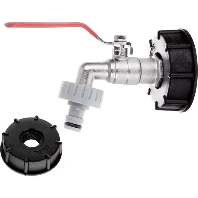 GEKO IBC set - S60x6 adapter - 3/4'' tap - snelle koppeling - duurzaam ontwerp