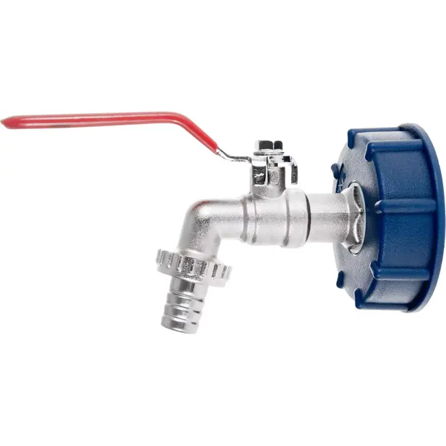 GEKO IBC container set - S60x6 adapter - 1/2'' kraan - 3/4'' buitendraad - snelle koppeling - robuust ontwerp