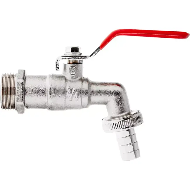 GEKO IBC tapset - 3/4'' metalen kraan - GZ 1'' draad - Ergonomische hendel - Tuin en IBC tanks