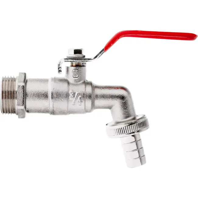 GEKO IBC tapset - 3/4'' metalen kraan - GZ 1'' draad - Ergonomische hendel - Tuin en IBC tanks