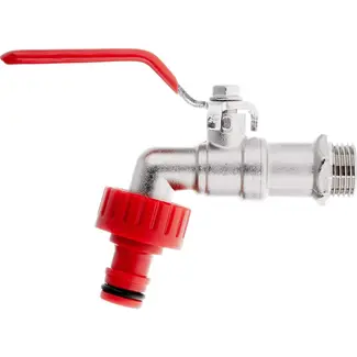 GEKO IBC tapset - 1/2" kraan - 3/4" draad - snelle slangverbinding - duurzaam metaal