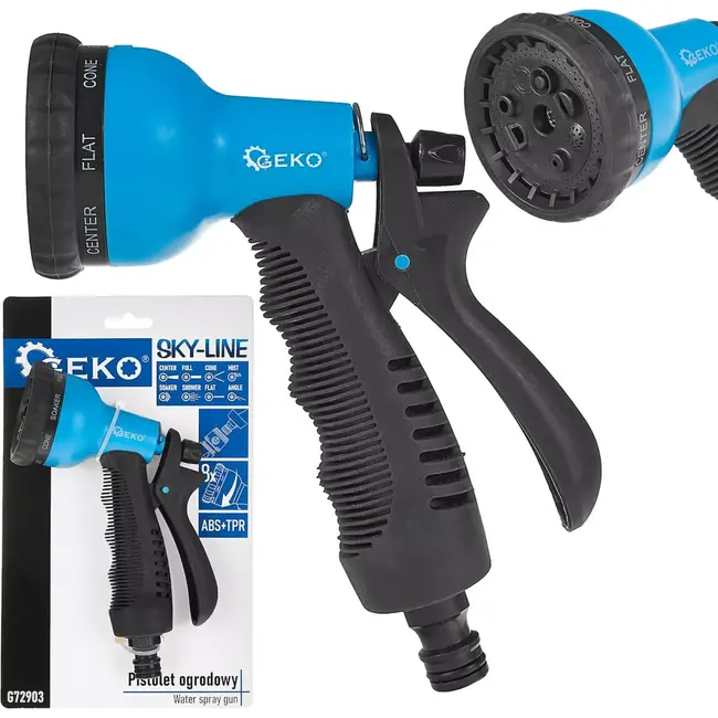 GEKO Verstelbare tuinsproeier - 8 functies - Ergonomisch ontwerp - Duurzaam kunststof - Non-slip grip
