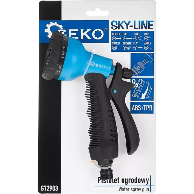 GEKO Verstelbare tuinsproeier - 8 functies - Ergonomisch ontwerp - Duurzaam kunststof - Non-slip grip