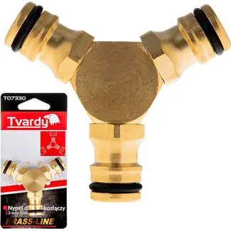 Tvardy 3-weg slangverbinder - Massief Messing - Corrosiebestendig - Eenvoudige Installatie