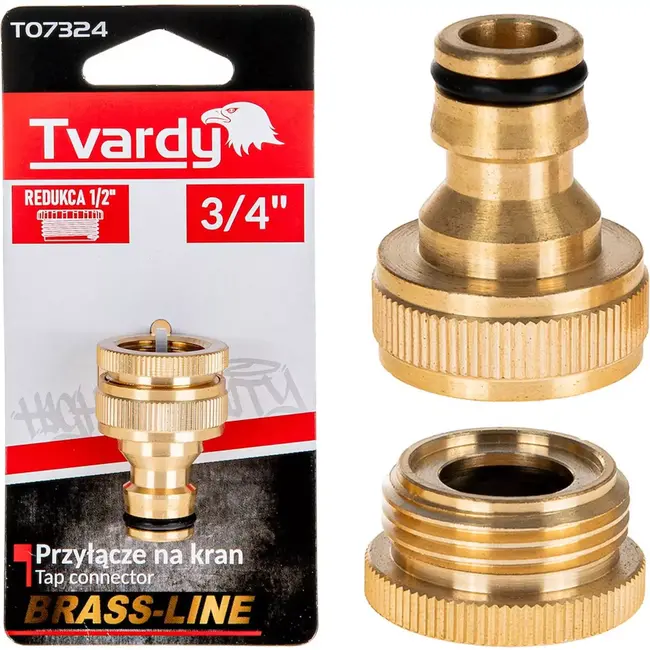 Tvardy Messing kraanadapter - 3/4" met 1/2" reducer - Universeel en Duurzaam