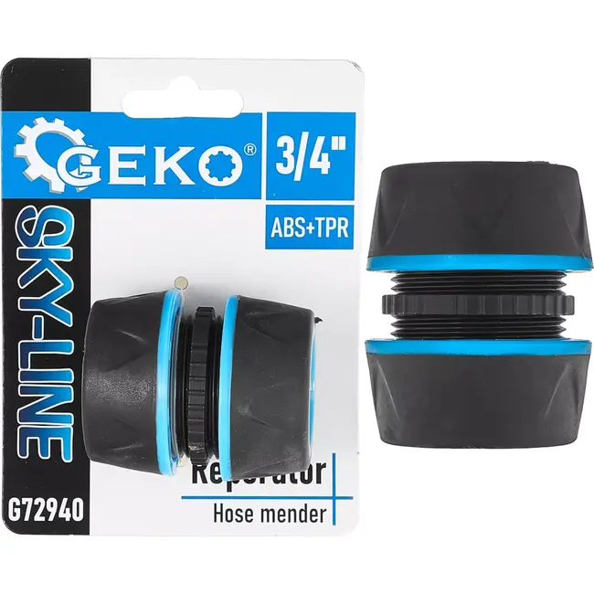 GEKO Slangreparatieverbinder - Duurzaam plastic - Antislip grip - Eenvoudige montage - 3/4 inch