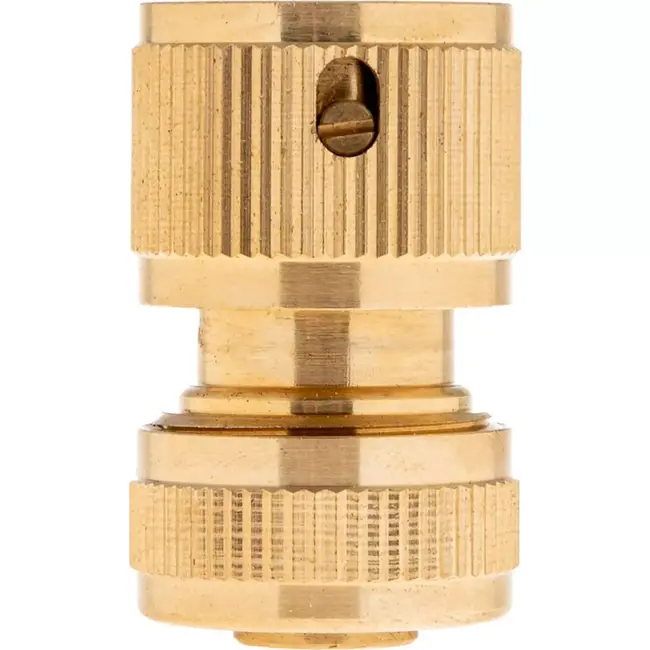 Tvardy Snelkoppeling voor tuinslang - Messing - Waterstop - 1/2" - Duurzaam en Lekvrij