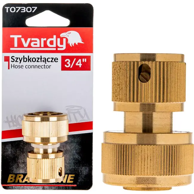 Tvardy 3/4 inch tuinslang snelkoppeling - Messing - Lekvrij - Weerbestendig