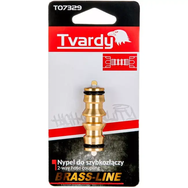 Tvardy 2-weg slangverbinder - messing - lekvrije koppeling - universele aansluiting