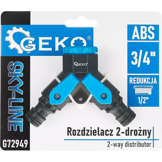 GEKO 2-weg waterverdeler - Onafhankelijke ventielen - Ergonomisch ontwerp - Weerbestendig kunststof