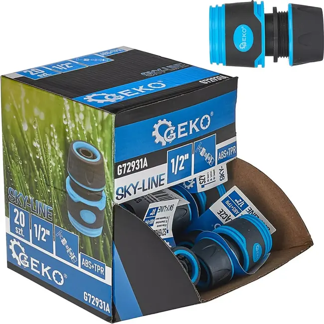 GEKO Set van 20 - 1/2" Snelkoppeling - Rubberen Grip - Weerbestendig