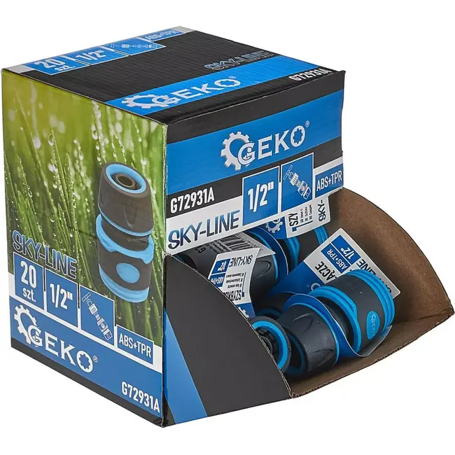 GEKO Set van 20 - 1/2" Snelkoppeling - Rubberen Grip - Weerbestendig