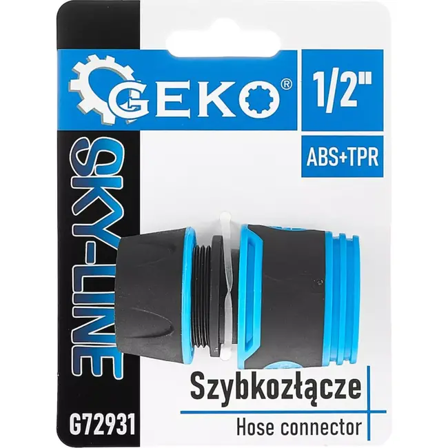 GEKO 1/2" Snelkoppeling - Duurzaam Plastic - Antislip Rubber Coating - Universele Tuinslangverbinding