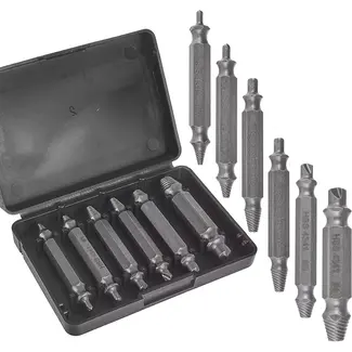 Keltin Set van 6 dubbelzijdige schroefverwijderaars - HSS 4341 staal - Inclusief opbergdoos