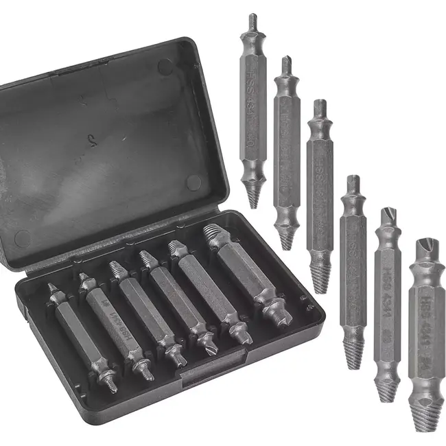 Keltin Set van 6 dubbelzijdige schroefverwijderaars - HSS 4341 staal - Inclusief opbergdoos