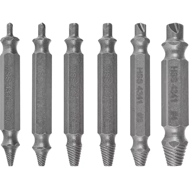 Keltin Set van 6 dubbelzijdige schroefverwijderaars - HSS 4341 staal - Inclusief opbergdoos