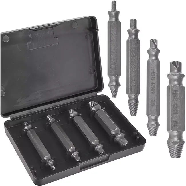 Keltin 4-delige dubbelzijdige schroefuitdraaierset - Duurzaam HSS TiN staal - Voor beschadigde schroeven