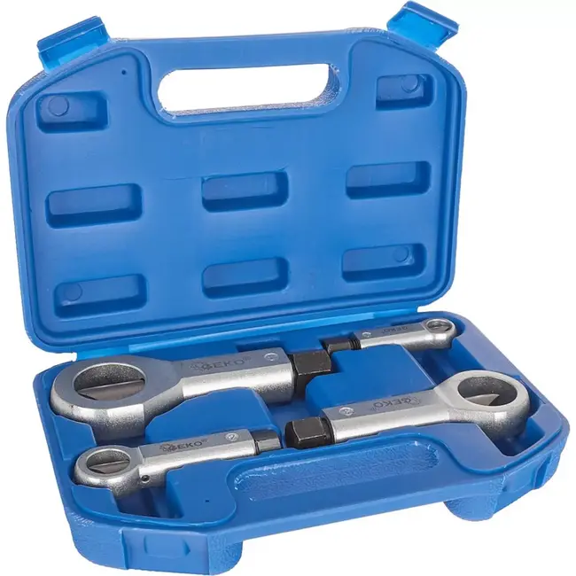 GEKO 4-delige moersplijterset - Veilig verwijderen van beschadigde moeren - 9-27 mm - Duurzaam en robuust ontwerp