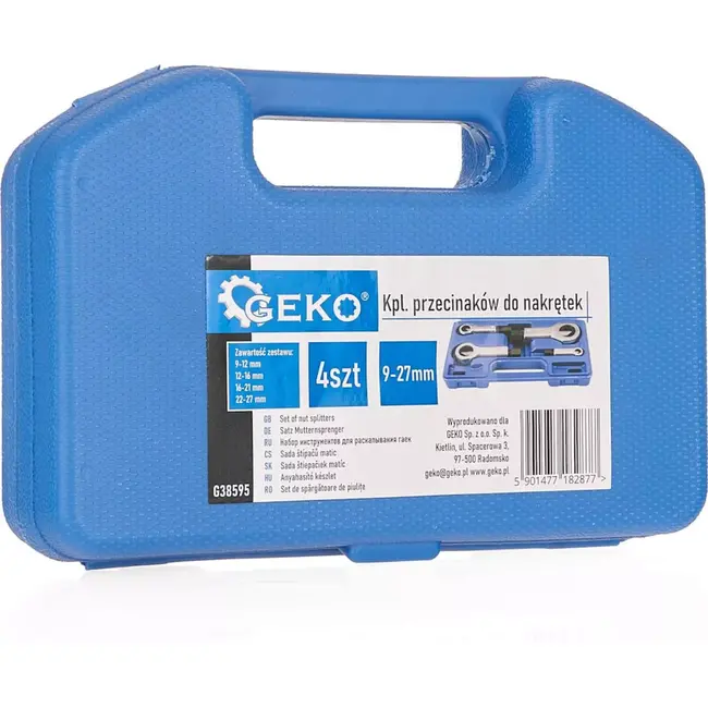 GEKO 4-delige moersplijterset - Veilig verwijderen van beschadigde moeren - 9-27 mm - Duurzaam en robuust ontwerp