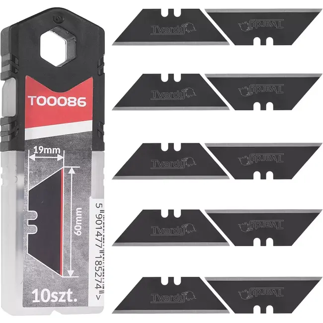 Tvardy Trapeziumvormige mesjes - SK2H staal - 60x19x0.6mm - 10 stuks - Duurzaam en scherp