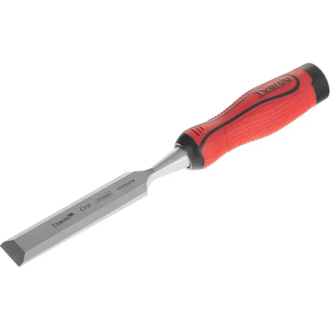 Tvardy Set platte houtbeitels - CrV staal - Ergonomisch - 4 stuks - 10-25 mm