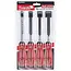 Tvardy Set platte houtbeitels - CrV staal - Ergonomisch - 4 stuks - 10-25 mm