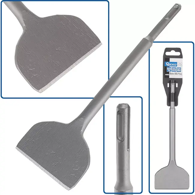 GEKO SDS Plus beitel - 80x250mm - robuust chroom molybdeen - hoge verwijderingssnelheid