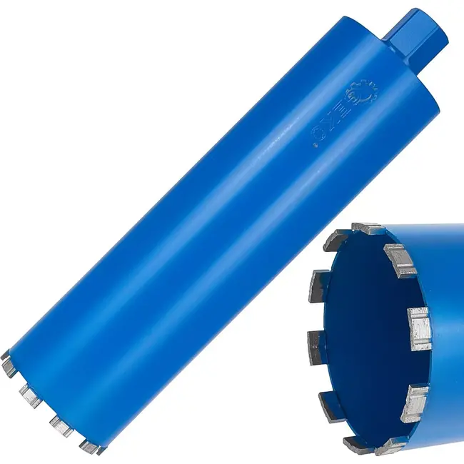 GEKO Diamantboorkroon 122x450mm - Voor nat en droog boren - 10 segmenten - Robuuste constructie