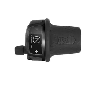 Sunrace Draaiversteller - Geschikt voor Shimano Nexus 4/7 - Zwart - Met binnenkabel - 22.2 mm stuurdiameter