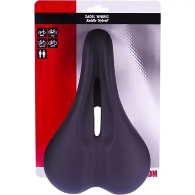 Simson Hybride fietszadel - Comfortabel ontwerp - Drukverlagend - Zwart - 268x174 mm