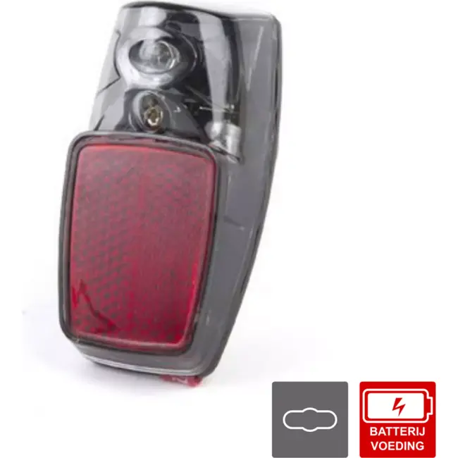 Ikzilight Achterlicht met krachtige LED en spatbordmontage - Zichtbaar tot 700 meter - Inclusief batterijen