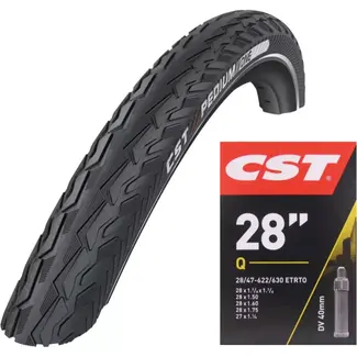 CST Anti-lek fietsbandenset - Reflecterend - 28 inch - Zwart