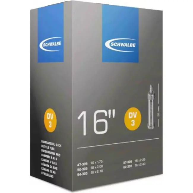 Schwalbe Binnenband 16x1.75 - Dunlop Ventiel 32mm - ETRTO 47/62-305 - Hoogwaardige Luchtdichtheid