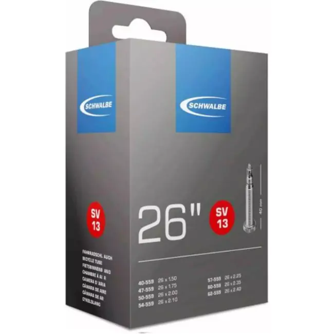 Schwalbe Binnenband 26x1.50-2.50 - Presta Ventiel 60mm - Duurzaam Rubber - Zwart