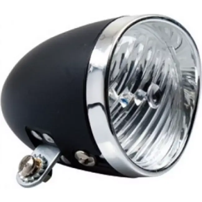 Simson Retro LED fiets koplamp - zwart - batterij - klassiek ontwerp
