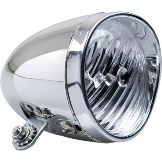 Simson Retro LED fietslamp - zilver - batterijvoeding - eenvoudig te monteren