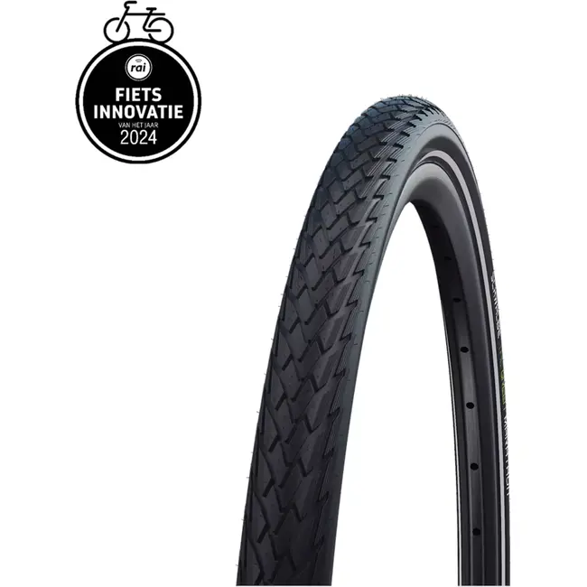 Schwalbe Vouwfietsband - Anti-lek Greenguard - Zwart met Reflectie - 20x1.50 - Milieuvriendelijk