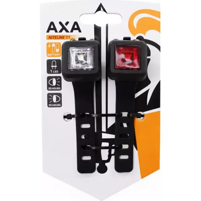 AXA Compacte fietsverlichtingsset - 3 standen - 55 uur licht - Eenvoudige montage