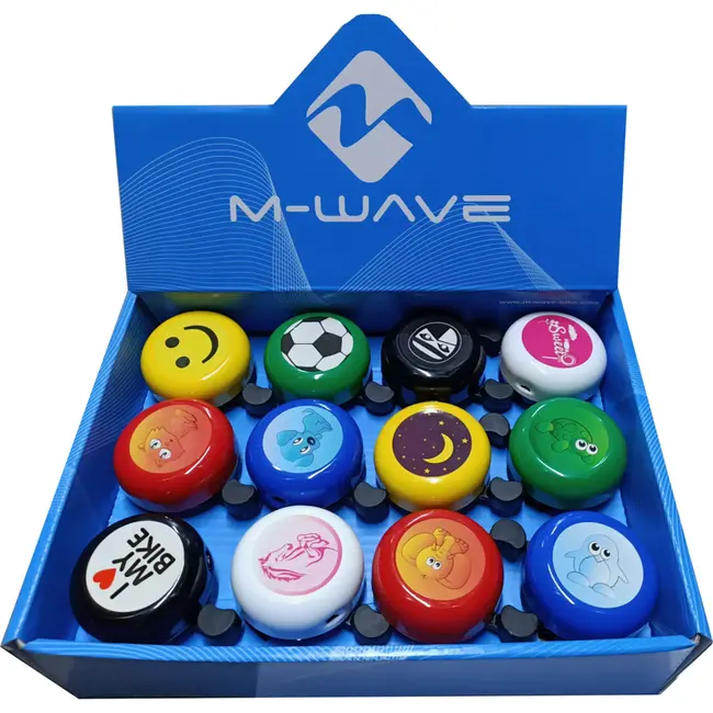 M-Wave Kinderfietsbel - Verschillende ontwerpen - Kleurrijk en duurzaam - Geschikt voor kinderen
