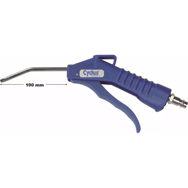 Cyclus Luchtpistool - 1/4" aansluiting - 100mm tuit - Blauw - Voor compressor