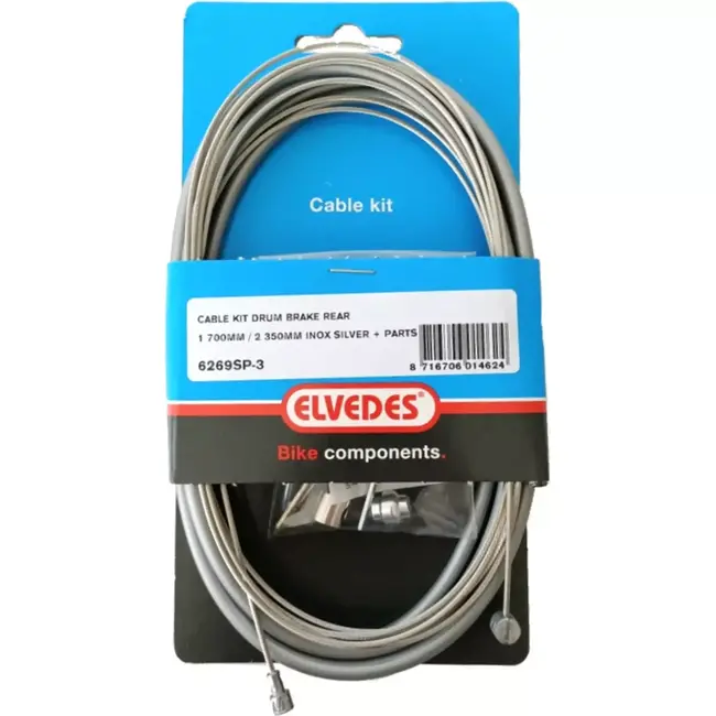 Elvedes Trommelremkabel - RVS - Zilver - Met inbus - 235 cm - Voor en achterrem