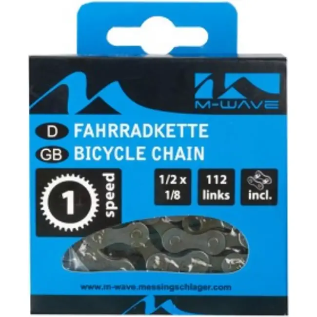 M-Wave Single speed ketting - versterkte treksterkte - 112 schakels - grijs/bruin