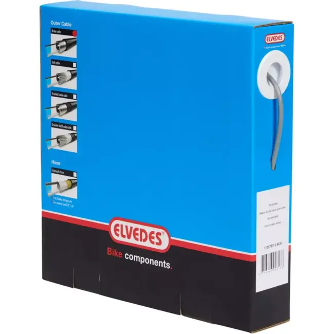 Elvedes Buitenkabel rem - Teflon voering - 30m - 5mm zilver - In doos