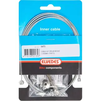 Elvedes Binnenkabel trommelrem - RVS - 2 nippels - 1,80m - Grijs