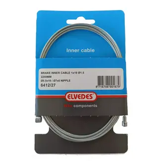 Elvedes Binnenkabel achterrem - 2 nippels - 2.25m - zilver - universeel gebruik