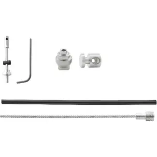 Slurf Achtertrommelremkabel - RVS - Peer nippel - 230/200 cm - Zwart