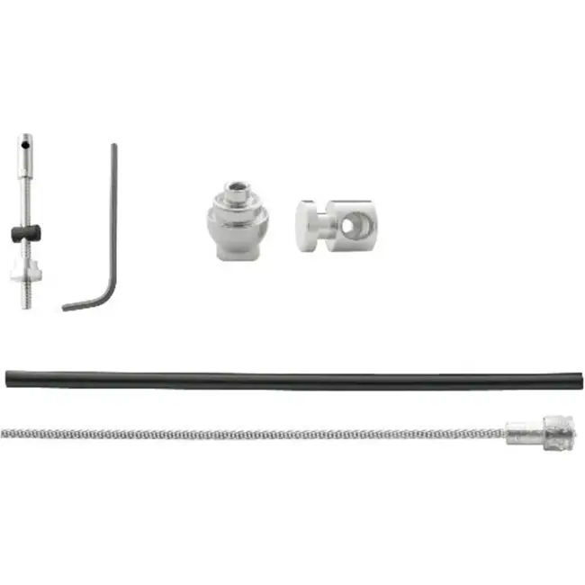 Slurf Achtertrommelremkabel - RVS - Peer nippel - 230/200 cm - Zwart